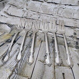 6 Dinner Forks Reflection International Silverplate Silver Plate 1959 1847 Roger